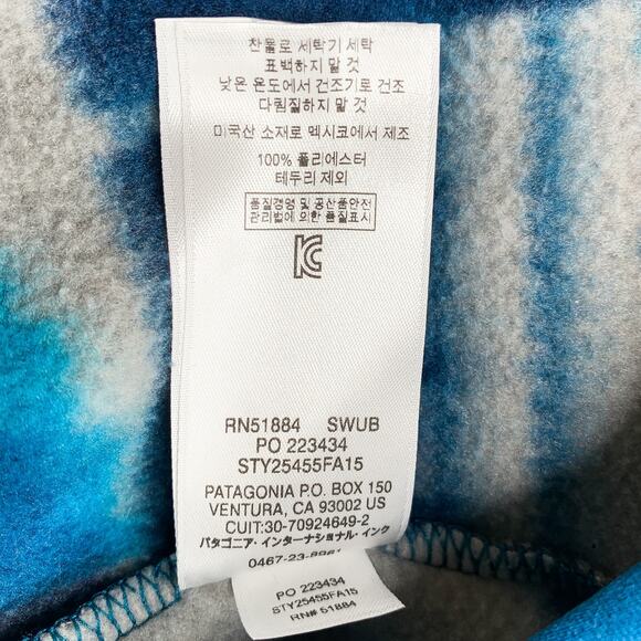 Rare Patagonia Stitchwork Underwater Blue Synchilla Snap-T Fleece Pullover - Picture 12 of 12